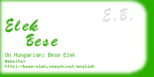 elek bese business card